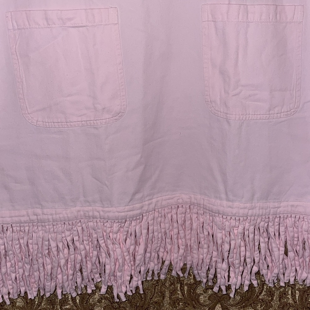 NWT LAS OLAS Pink Fringe Hem Dress.  Size Medium. - Picture 6 of 6